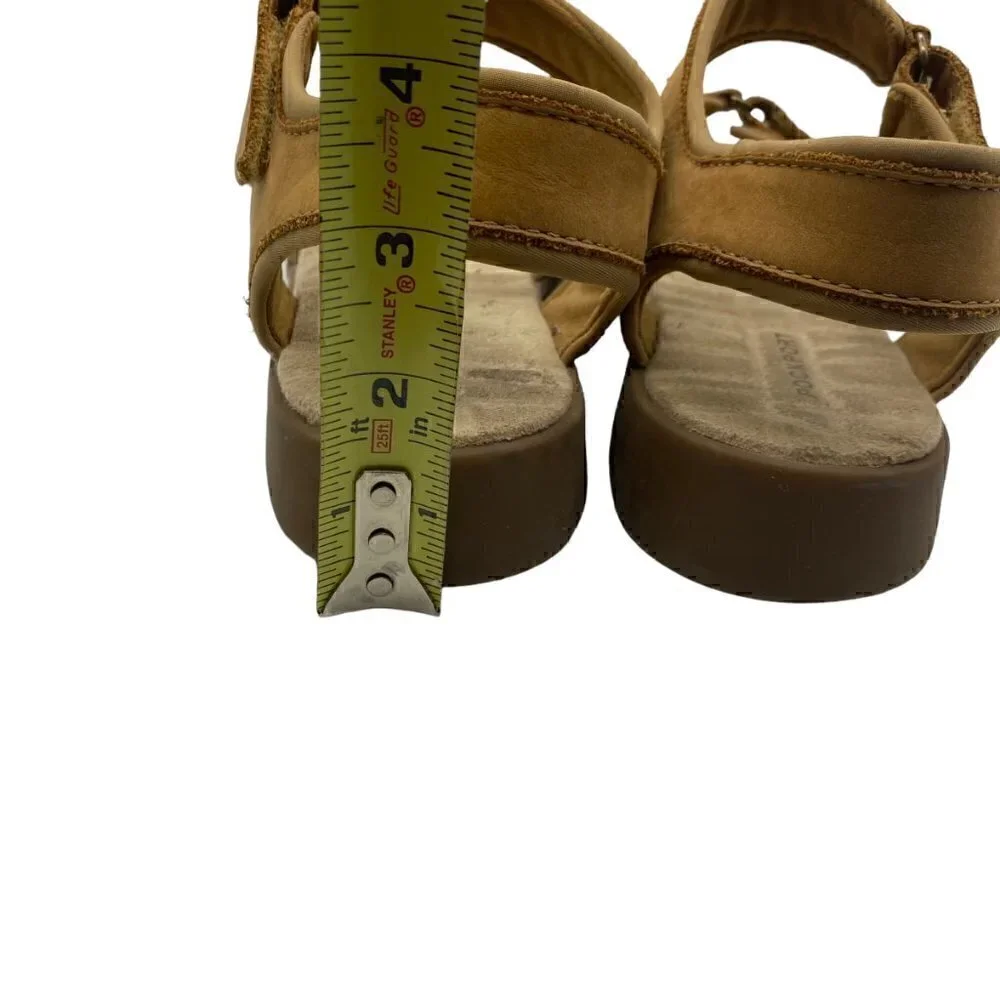 Rockport Women Sandals Flats Comfort Leather Upper Adjustable Tan Size 9N